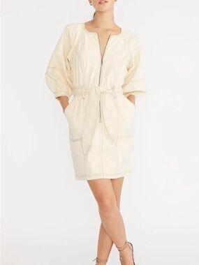 Staple the Label ecru denim midi dress with belted waist